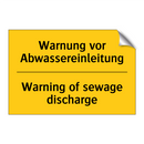Warnung vor Abwassereinleitung - Warning of sewage discharge