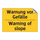 Warnung vor Gefälle - Warning of slope