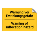 Warnung vor Erstickungsgefahr - Warning of suffocation hazard