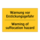 Warnung vor Erstickungsgefahr - Warning of suffocation hazard