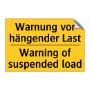 Warnung vor hängender Last - Warning of suspended load