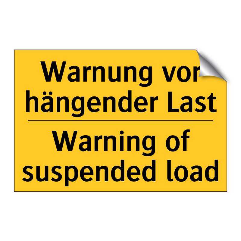 Warnung vor hängender Last - Warning of suspended load