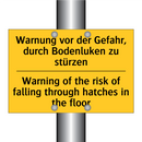 Warnung vor der Gefahr, durch /.../ - Warning of the risk of falling /.../
