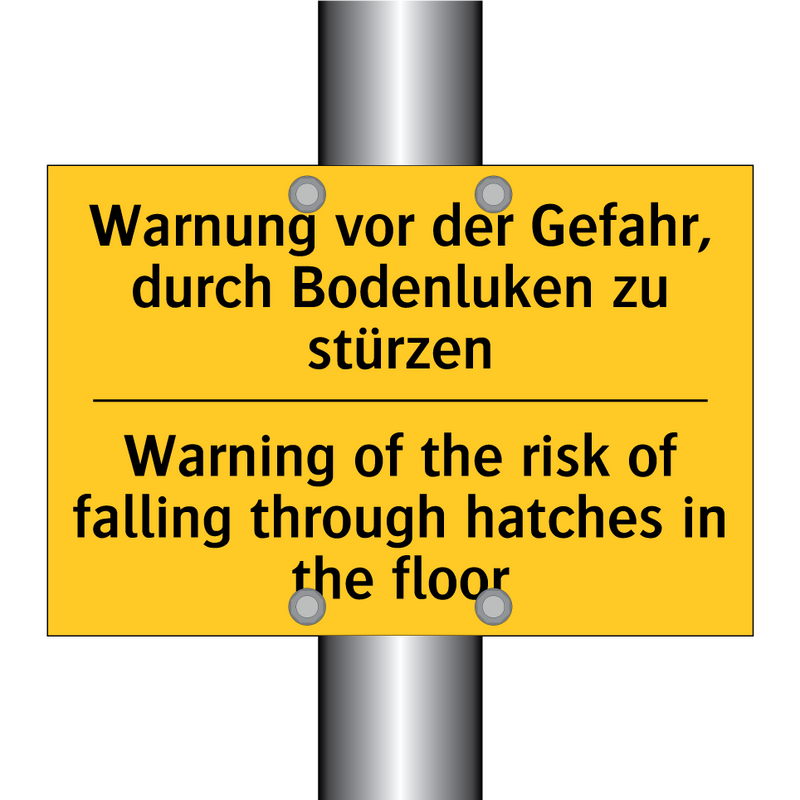 Warnung vor der Gefahr, durch /.../ - Warning of the risk of falling /.../