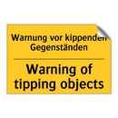 Warnung vor kippenden Gegenständen/.../ - Warning of tipping objects