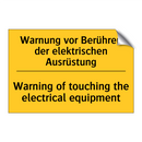 Warnung vor Berühren der elektrischen /.../ - Warning of touching the electrical /.../