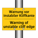 Warnung vor instabiler Kliffkante/.../ - Warning of unstable cliff edge