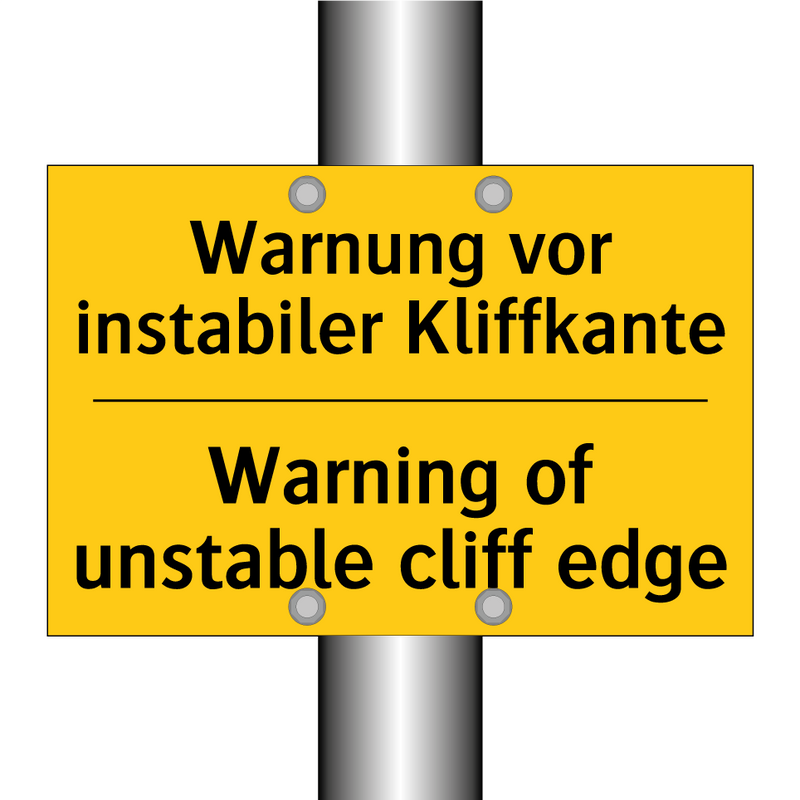 Warnung vor instabiler Kliffkante/.../ - Warning of unstable cliff edge