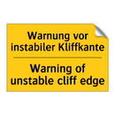 Warnung vor instabiler Kliffkante/.../ - Warning of unstable cliff edge