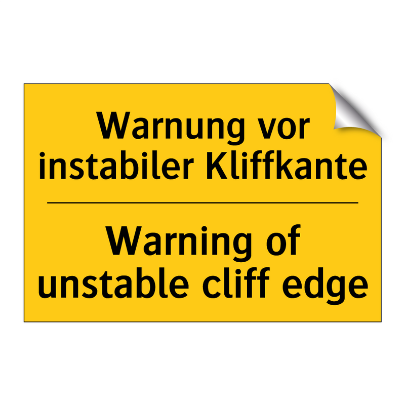 Warnung vor instabiler Kliffkante/.../ - Warning of unstable cliff edge