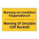 Warnung vor instabilem Klippenabbruch/.../ - Warning Of Unstable Cliff Rockfall/.../