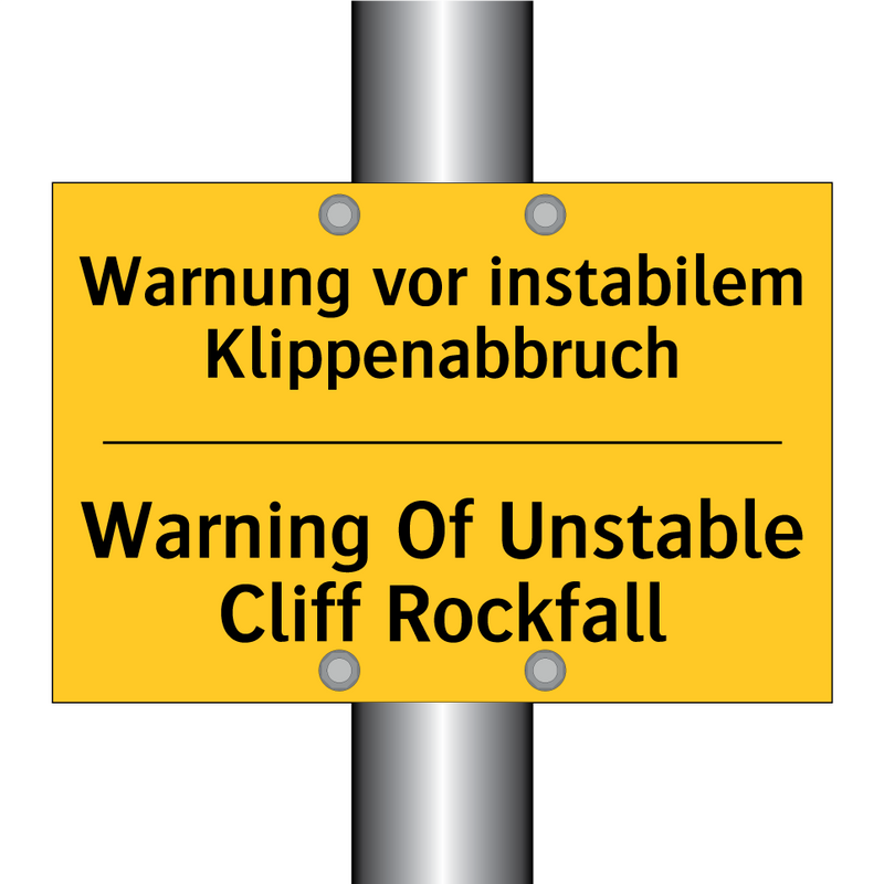 Warnung vor instabilem Klippenabbruch/.../ - Warning Of Unstable Cliff Rockfall/.../
