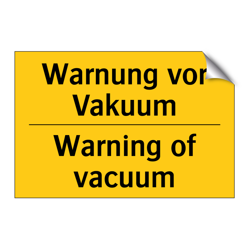 Warnung vor Vakuum - Warning of vacuum