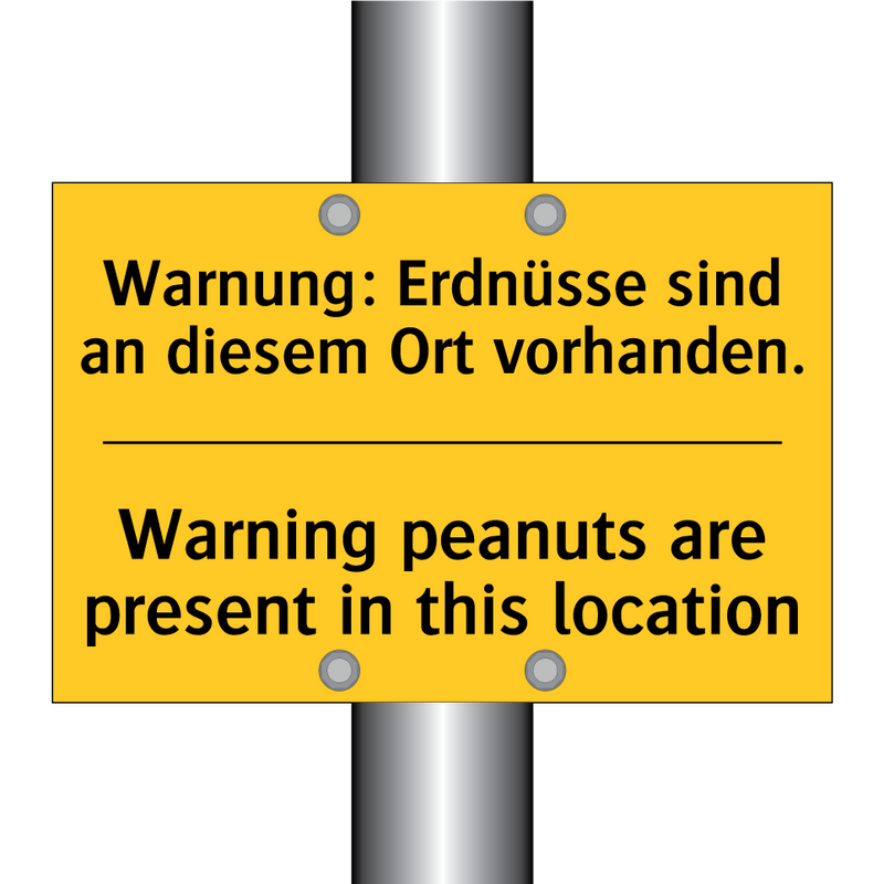 Warnung: Erdnüsse sind an diesem /.../ - Warning peanuts are present in /.../