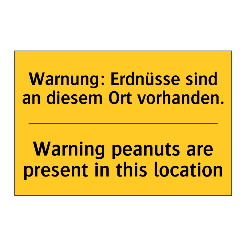 Warnung: Erdnüsse sind an diesem /.../ - Warning peanuts are present in /.../