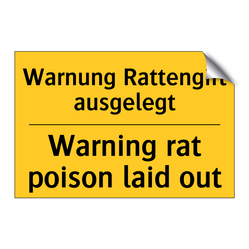 Warnung Rattengift ausgelegt - Warning rat poison laid out