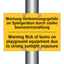 Warnung Verbrennungsgefahr an /.../ - Warning Risk of burns on playground /.../
