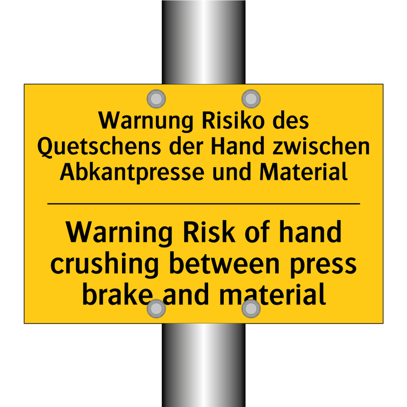 Warnung Risiko des Quetschens /.../ - Warning Risk of hand crushing /.../