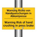 Warnung Risiko von Handquetschungen /.../ - Warning Risk of hand crushing /.../