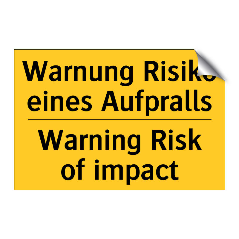 Warnung Risiko eines Aufpralls - Warning Risk of impact