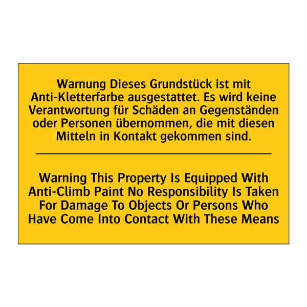 Warnung Dieses Grundstück ist /.../ - Warning This Property Is Equipped /.../