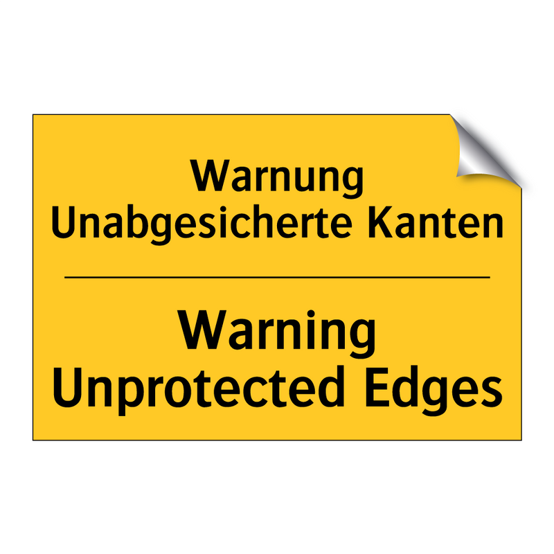 Warnung Unabgesicherte Kanten - Warning Unprotected Edges
