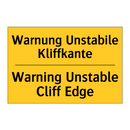 Warnung Unstabile Kliffkante - Warning Unstable Cliff Edge