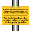 Warnung Spannung Auch wenn der /.../ - Warning Voltage Even when the /.../