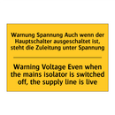 Warnung Spannung Auch wenn der /.../ - Warning Voltage Even when the /.../