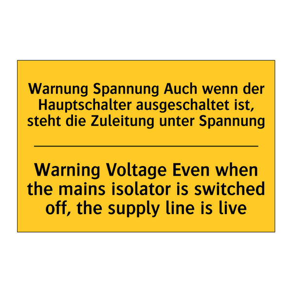 Warnung Spannung Auch wenn der /.../ - Warning Voltage Even when the /.../