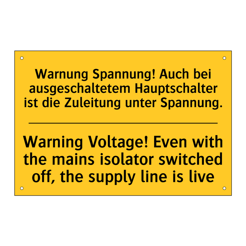 Warnung Spannung! Auch bei ausgeschaltetem /.../ - Warning Voltage! Even with the /.../