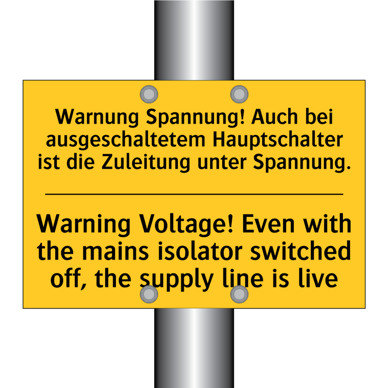 Warnung Spannung! Auch bei ausgeschaltetem /.../ - Warning Voltage! Even with the /.../
