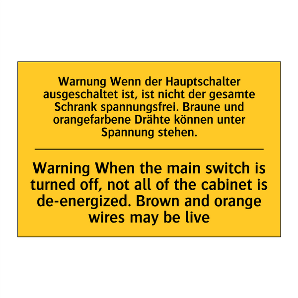 Warnung Wenn der Hauptschalter /.../ - Warning When the main switch is /.../