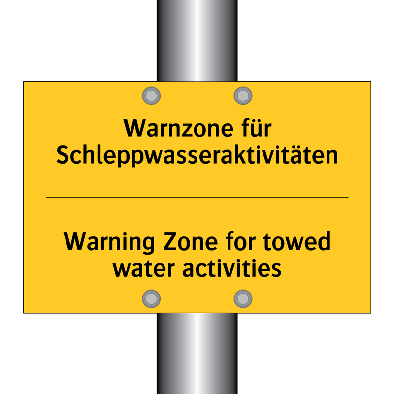 Warnzone für Schleppwasseraktivitäten/.../ - Warning Zone for towed water activities/.../
