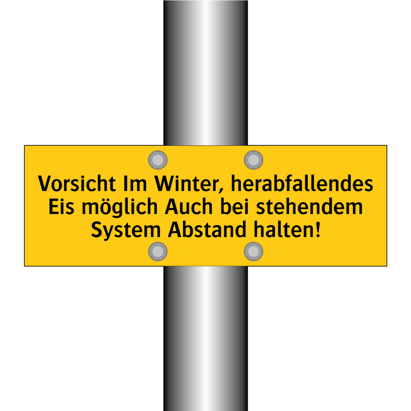 Vorsicht Im Winter, herabfallendes Eis möglich Auch bei stehendem System Abstand halten!