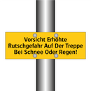 Vorsicht Erhöhte Rutschgefahr Auf Der Treppe Bei Schnee Oder Regen!