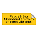 Vorsicht Erhöhte Rutschgefahr Auf Der Treppe Bei Schnee Oder Regen!