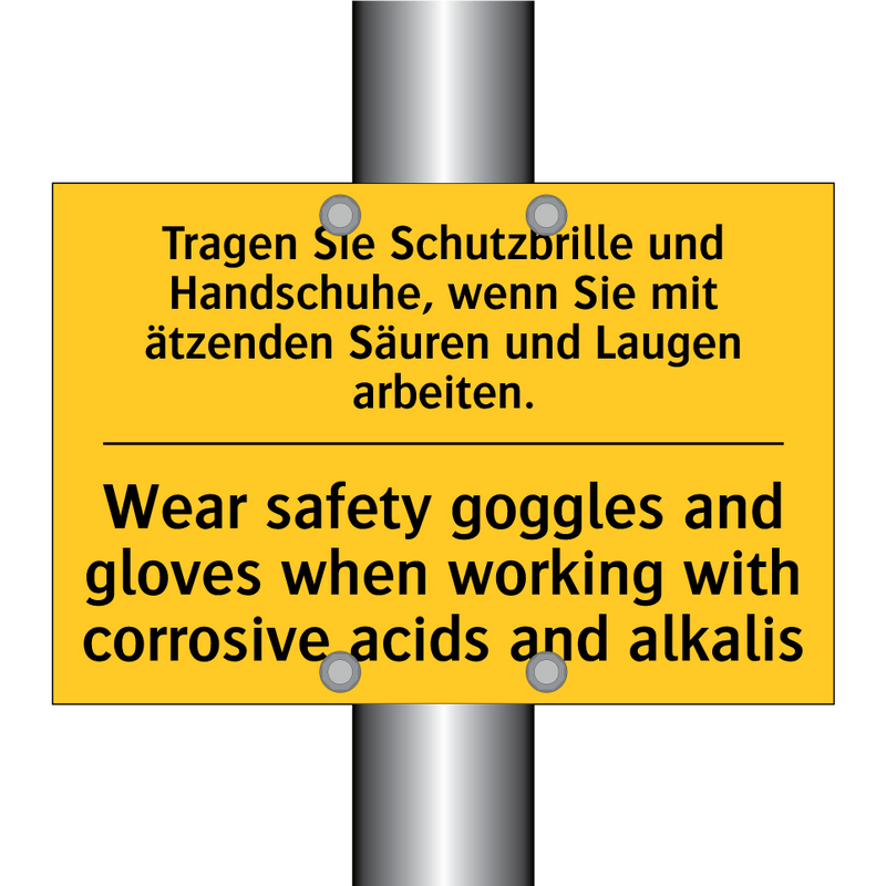 Tragen Sie Schutzbrille und Handschuhe, /.../ - Wear safety goggles and gloves /.../
