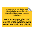 Tragen Sie Schutzbrille und Handschuhe, /.../ - Wear safety goggles and gloves /.../