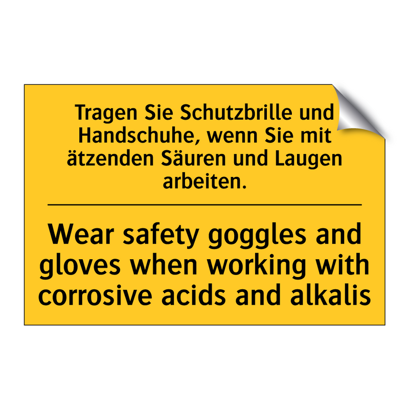 Tragen Sie Schutzbrille und Handschuhe, /.../ - Wear safety goggles and gloves /.../