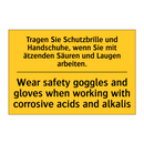 Tragen Sie Schutzbrille und Handschuhe, /.../ - Wear safety goggles and gloves /.../