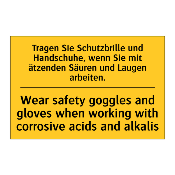 Tragen Sie Schutzbrille und Handschuhe, /.../ - Wear safety goggles and gloves /.../