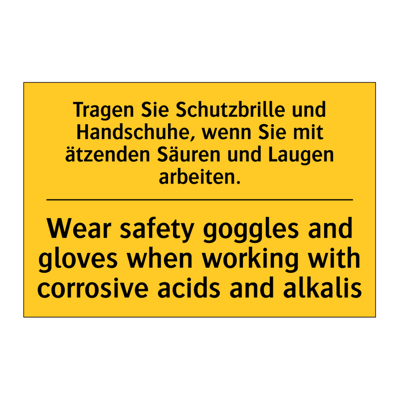 Tragen Sie Schutzbrille und Handschuhe, /.../ - Wear safety goggles and gloves /.../