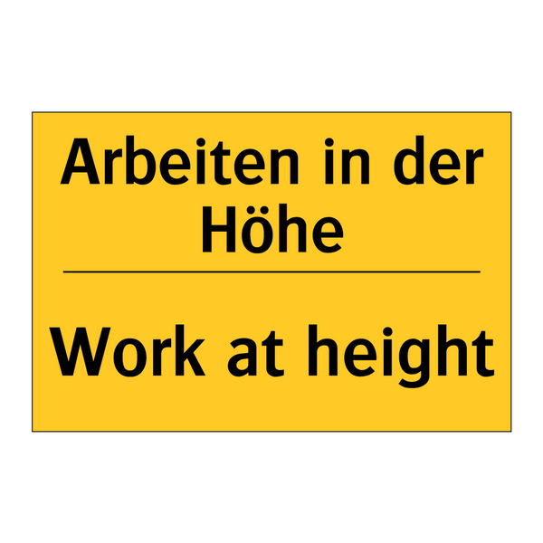 Arbeiten in der Höhe - Work at height