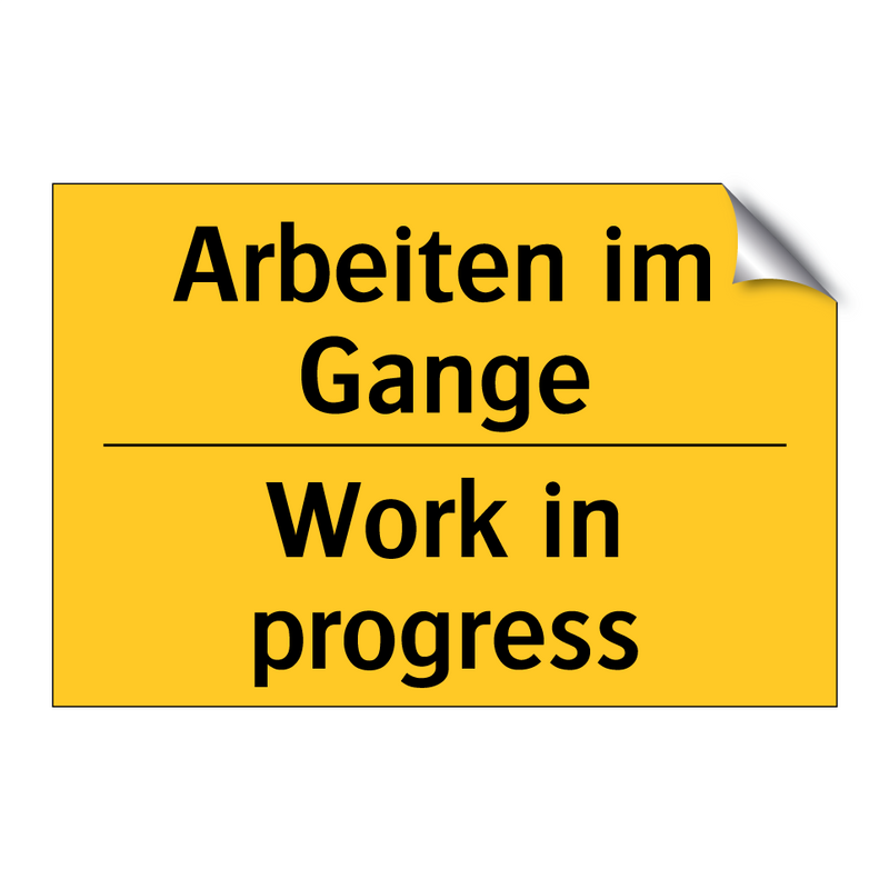 Arbeiten im Gange - Work in progress