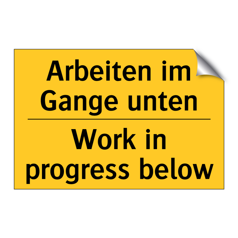Arbeiten im Gange unten - Work in progress below