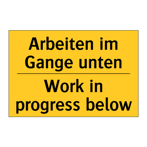 Arbeiten im Gange unten - Work in progress below