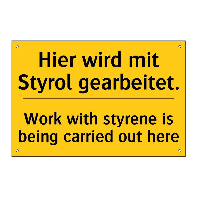 Hier wird mit Styrol gearbeitet./.../ - Work with styrene is being carried /.../