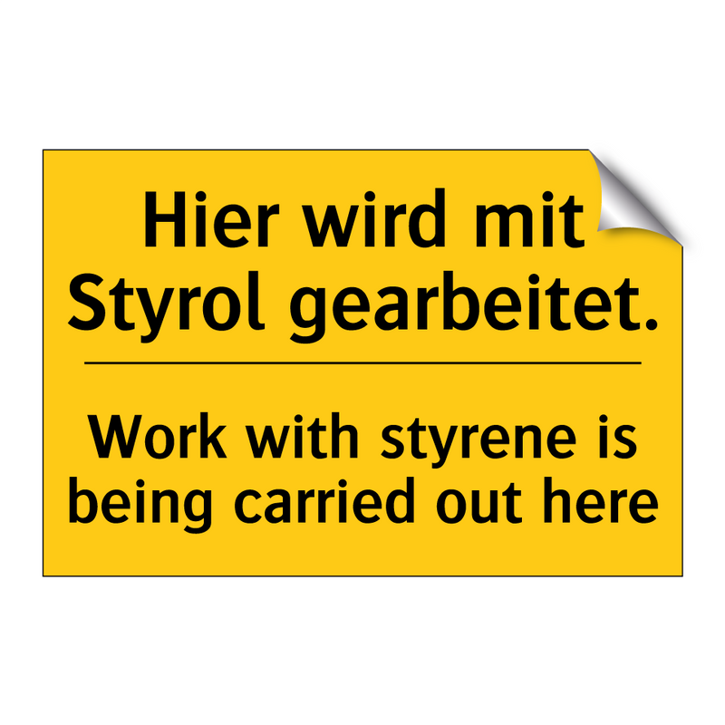 Hier wird mit Styrol gearbeitet./.../ - Work with styrene is being carried /.../