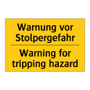 Warnung vor Stolpergefahr - Warning for tripping hazard